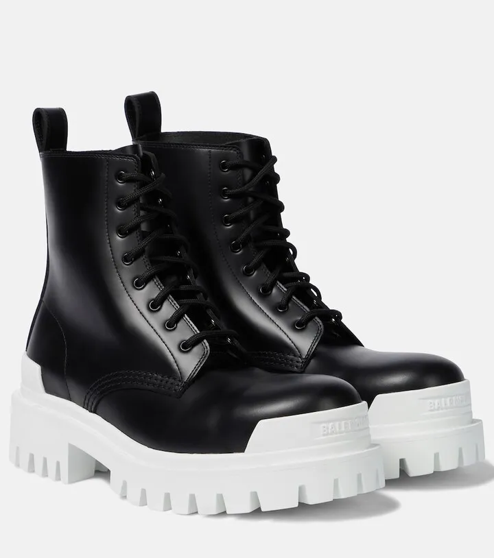 Strike leather ankle boots