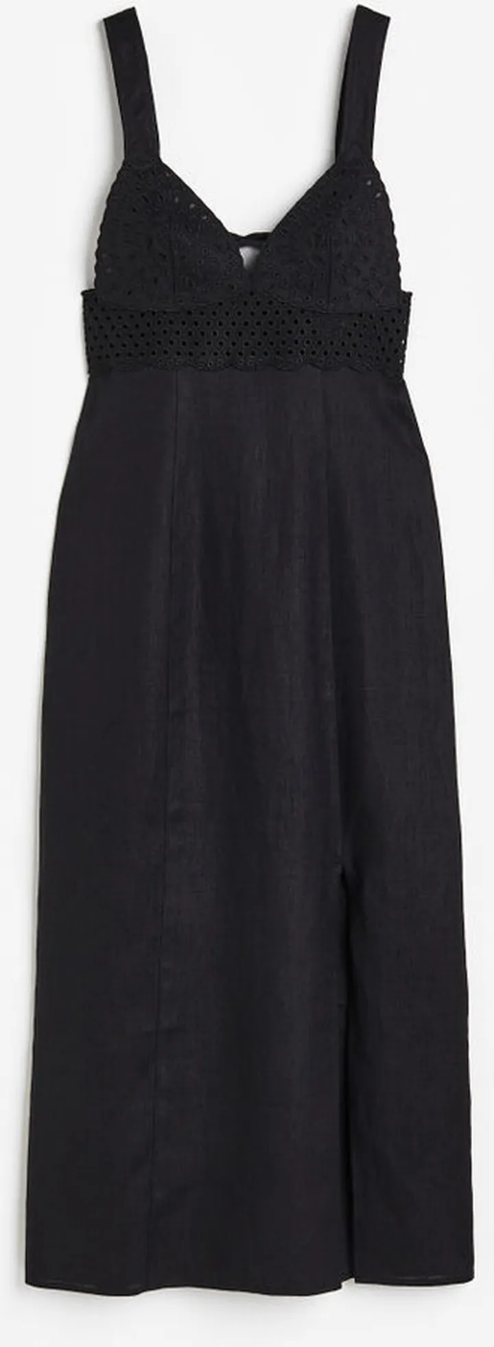 Linen Dress with Eyelet Embroidery
