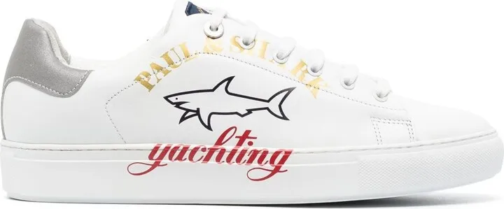 Logo-Print Leather Low-Top Sneakers