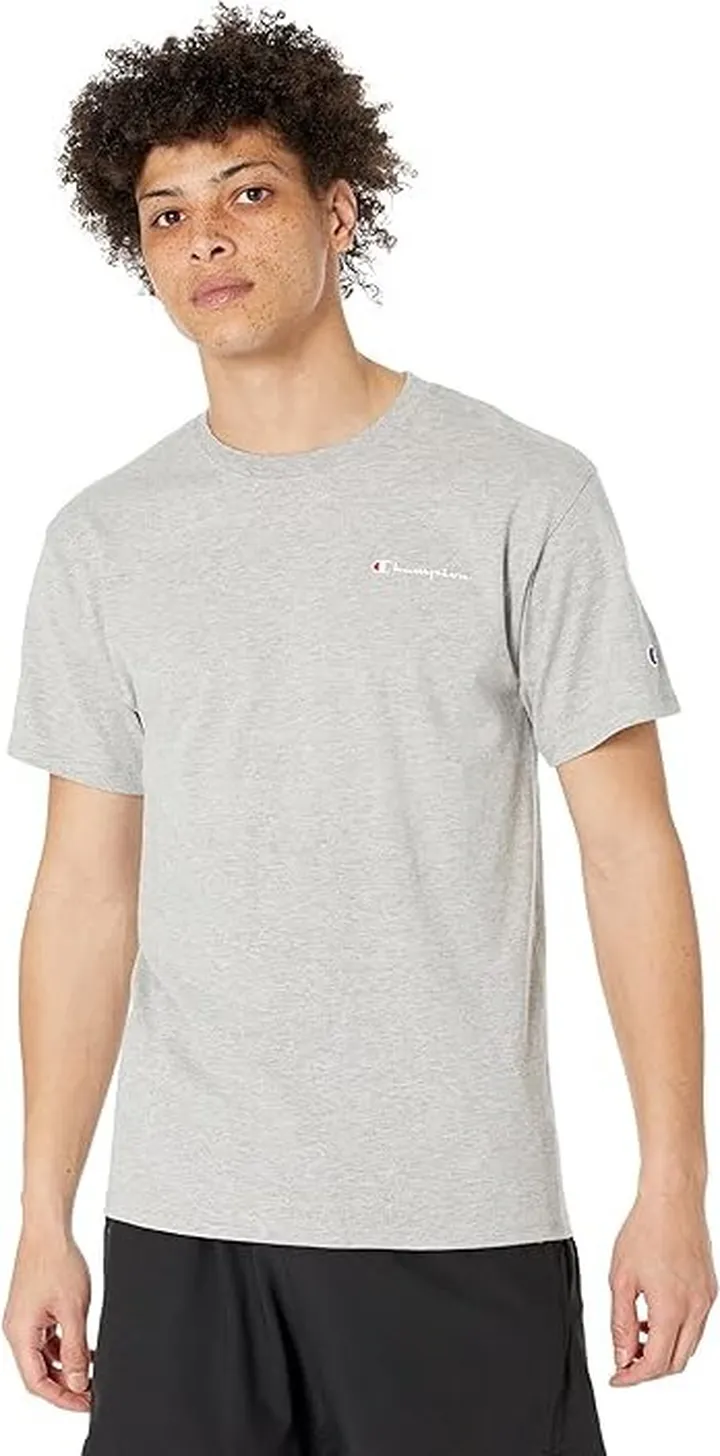 Champion Classic Graphic Small Logo Tee (Oxford Gray) Men's Clothing