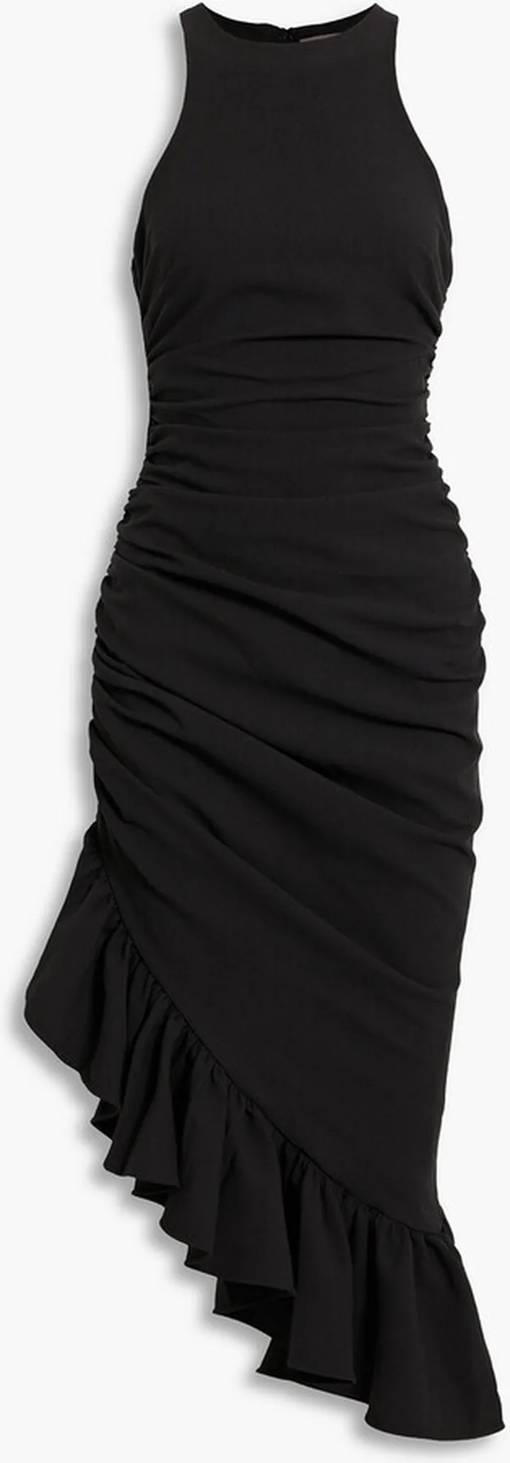 Willa asymmetric fluted cady midi dress