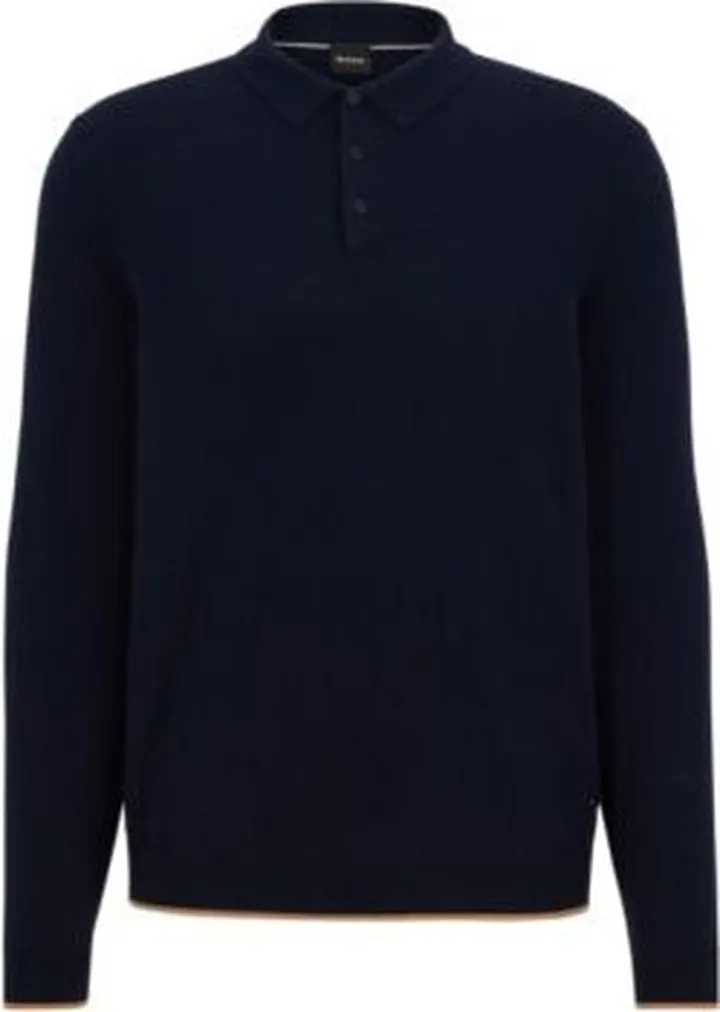 Italian-cashmere sweater with polo collar
