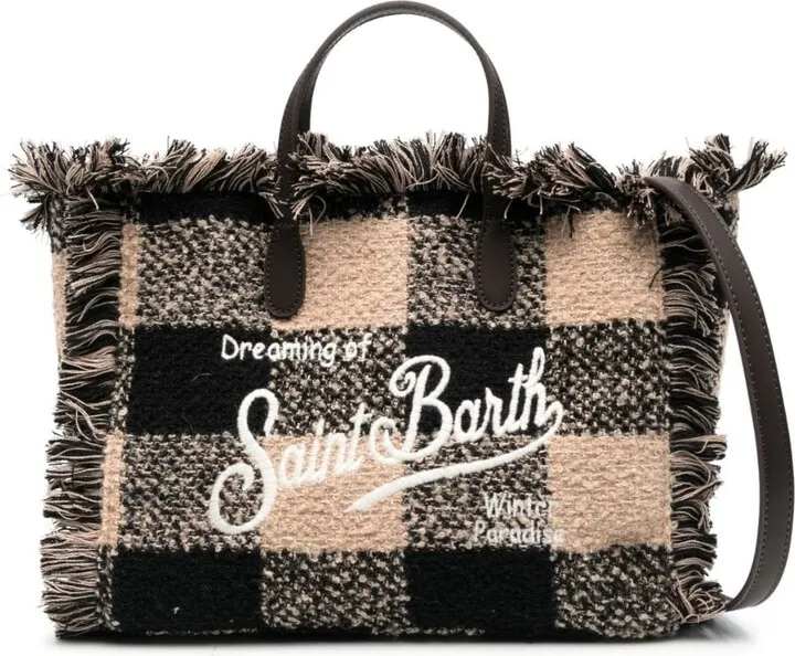 Colette gingham-check tote bag