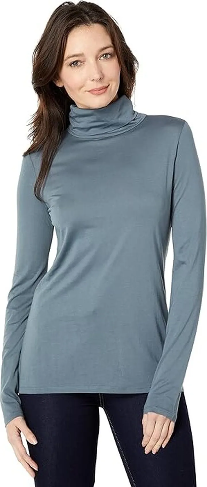Pendleton Long Sleeve Turtleneck (Stormy Blue) Women's Clothing