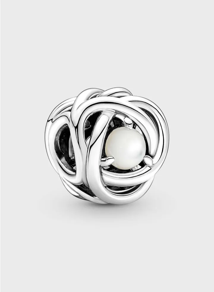 White Mother Of Pearl Eternity Circle Charm