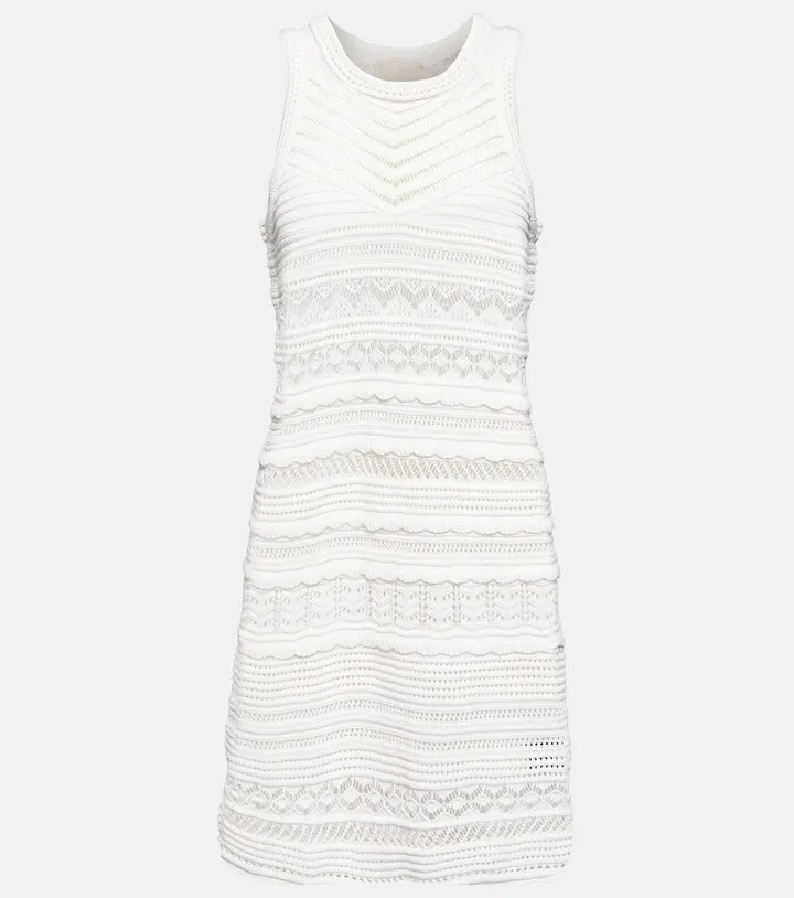 Ava crochet cotton-blend minidress