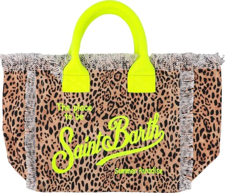 Canvas handbag with Leopard print