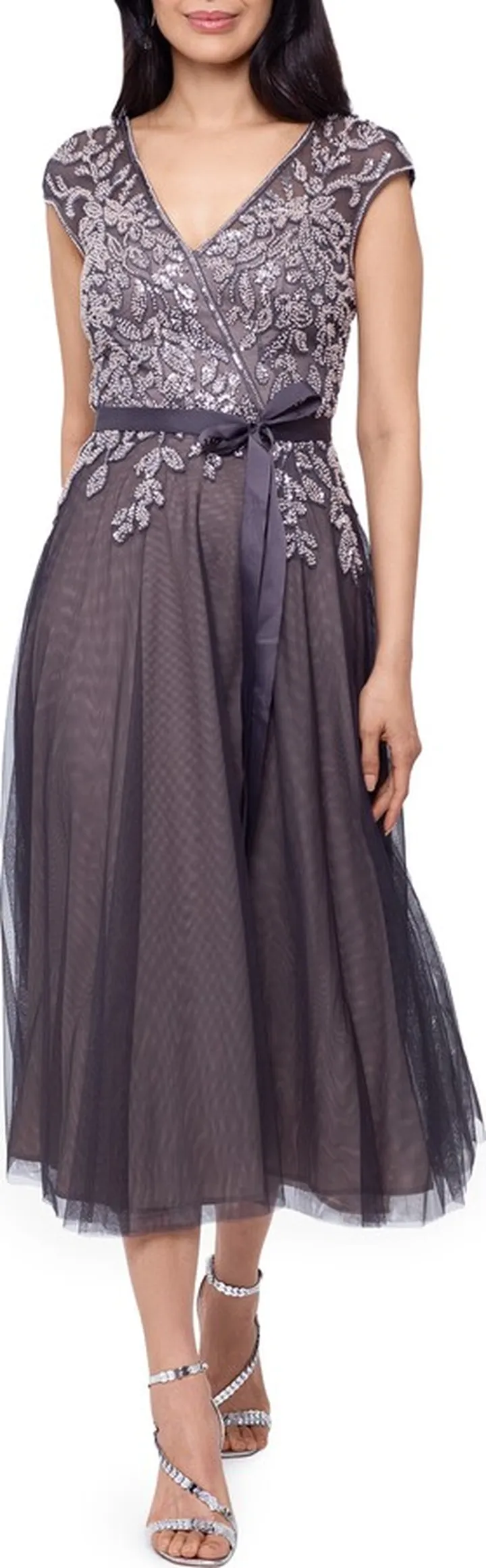 Beaded Fit & Flare Cocktail Dress