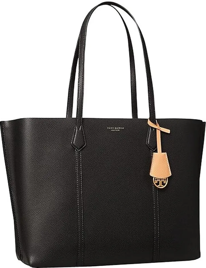 Tory Burch Perry Triple-Compartment Tote (Black 2) Tote Handbags