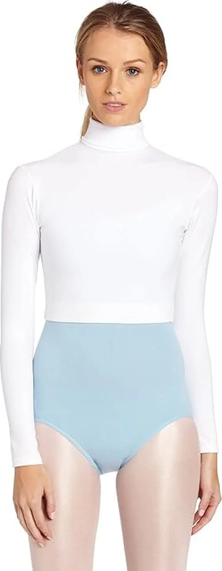 Capezio Women's Turtleneck Long Sleeve Top (White) Women's Clothing