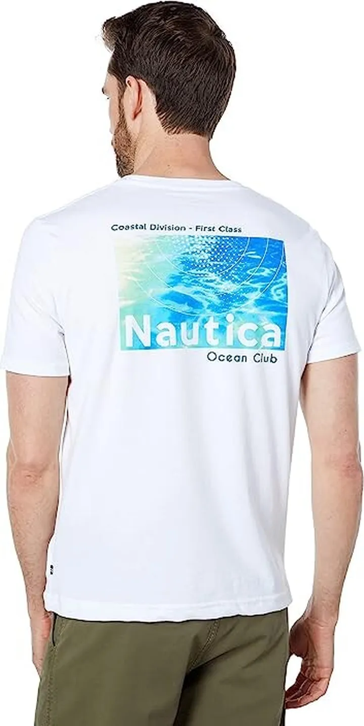 Nautica Ocean Club Graphic T-Shirt (Bright White) Men's Clothing