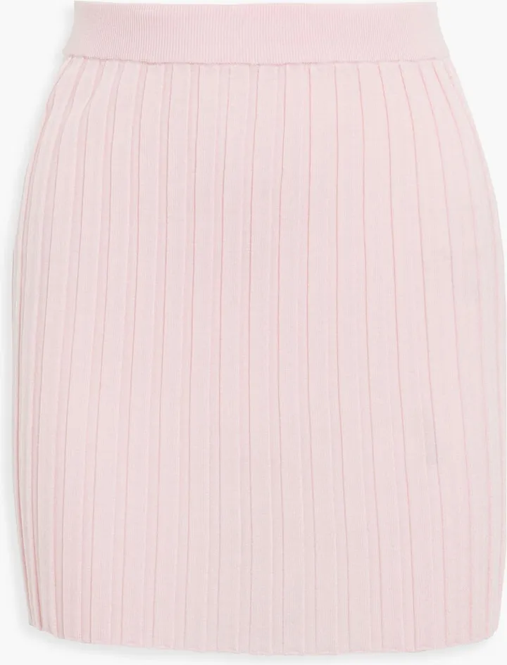Ribbed wool mini skirt