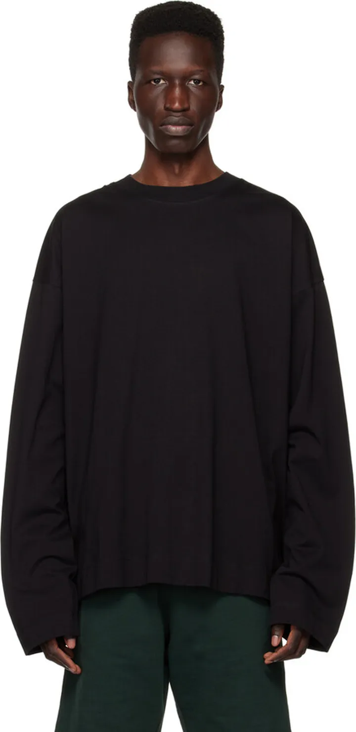 Dries Van Noten Black Crewneck Long Sleeve T-Shirt