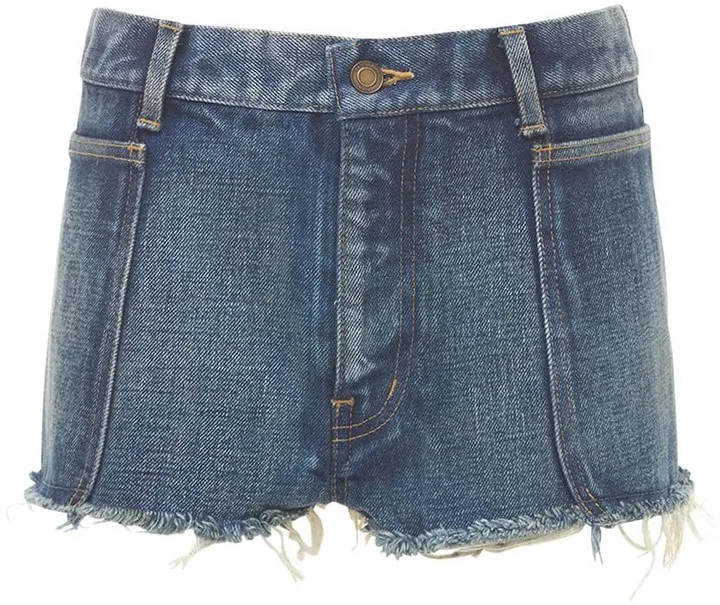 Cotton denim mini shorts