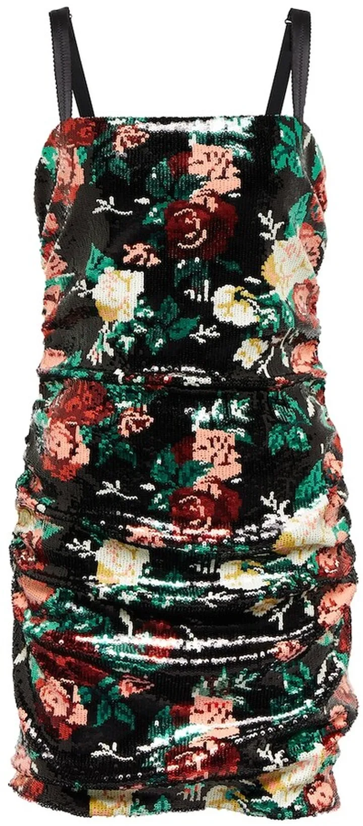 Sequined floral minidress