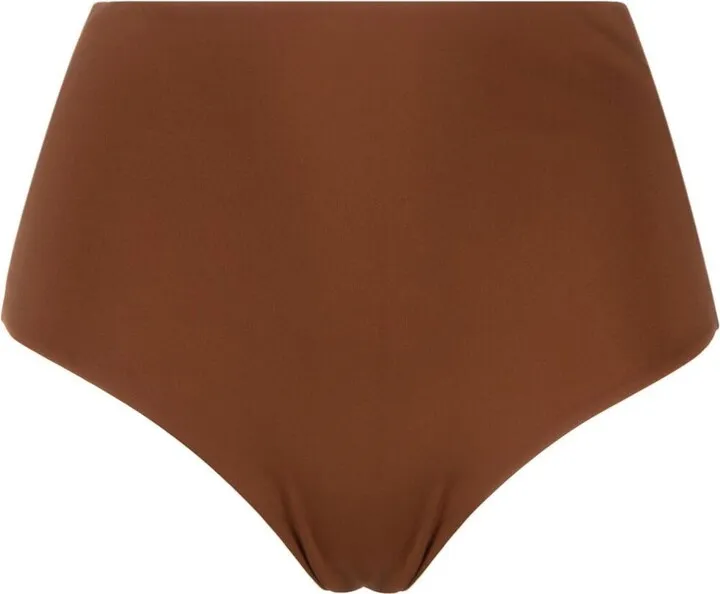 X Ziah Brown High-Waisted Bikini Bottoms