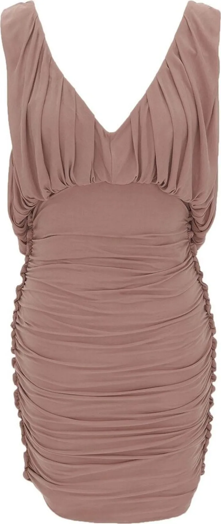 ruched V-neck minidress