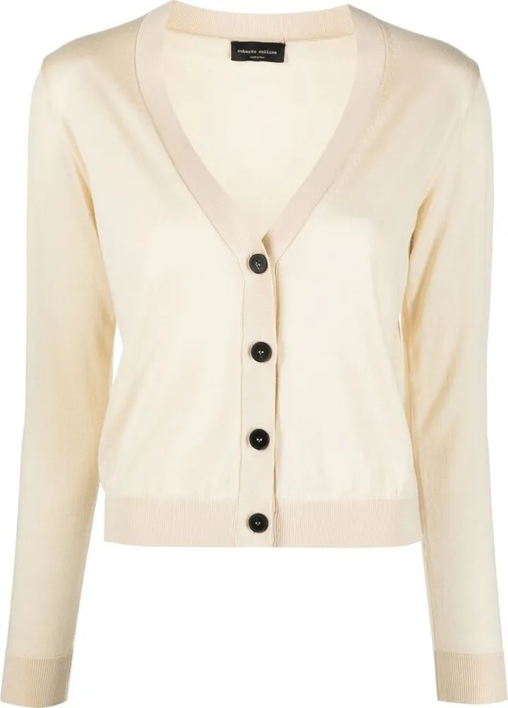 V-neck cashmere-blend cardigan