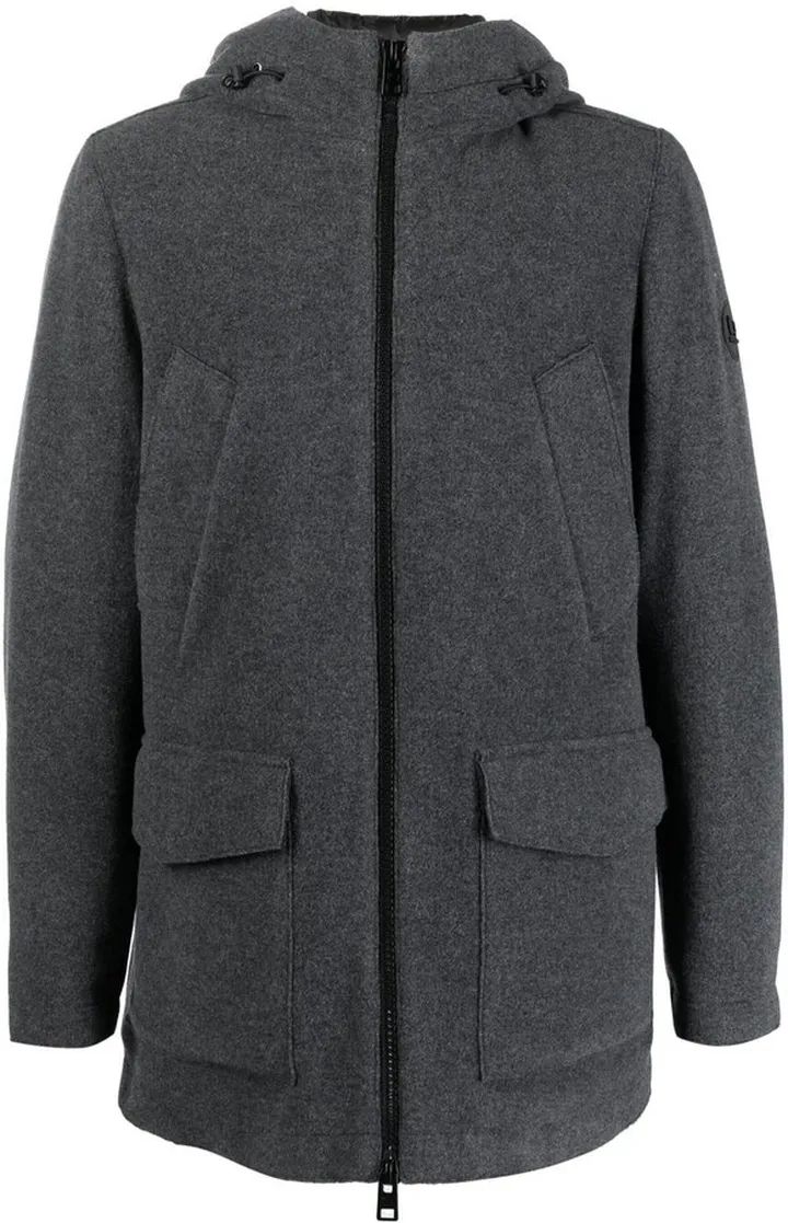 Hooded Zipped-Up Parka Coat