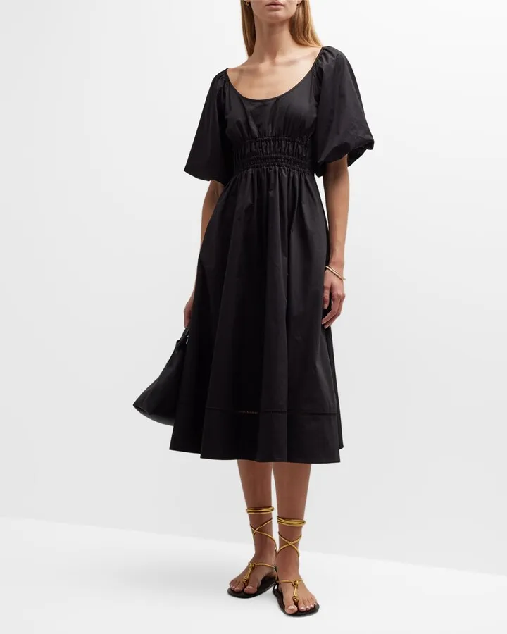Scoop-Neck Midi Dress