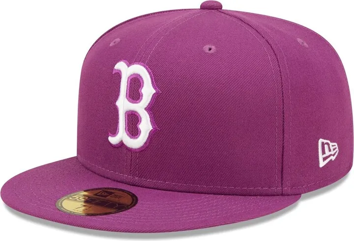 Men's New Era Grape Boston Red Sox Logo 59FIFTY Fitted Hat