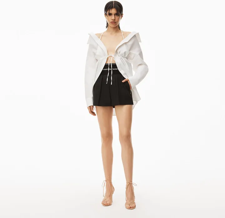 Alexander Wang Women's Safari Short In Cotton Tailoring Black