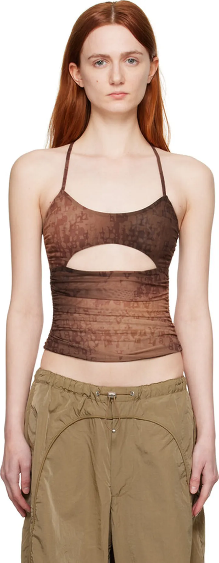 MISBHV Brown Typewriter Camisole