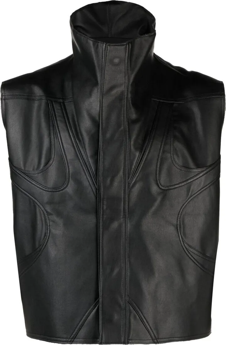 Black Funnel Neck Gilet