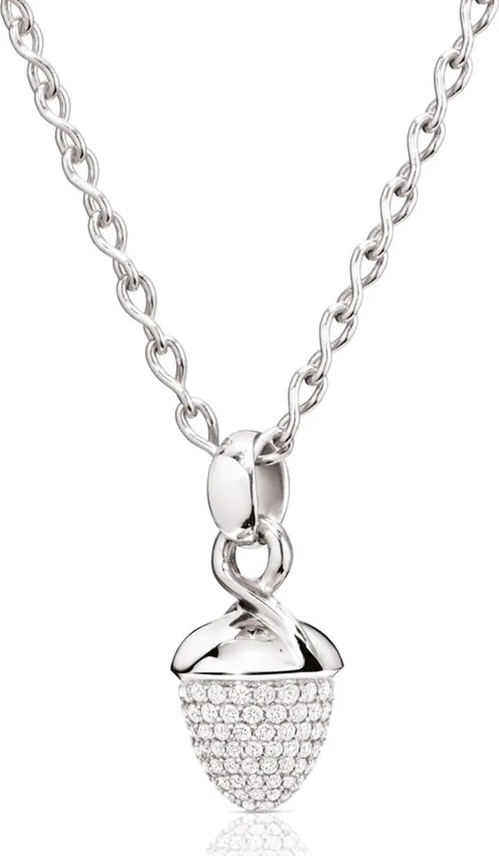 Mikado Bouquet 18K White Gold Pave Diamond Pendant