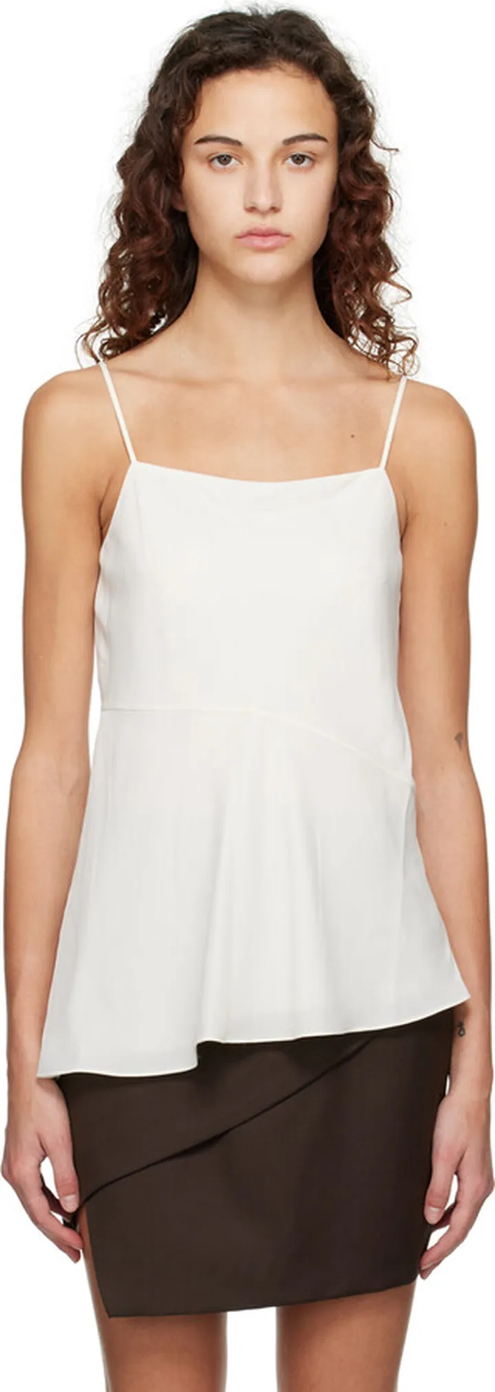Theory Off-White Draped Camisole