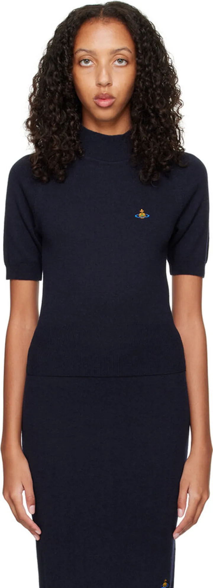 Vivienne Westwood Navy Bea Turtleneck