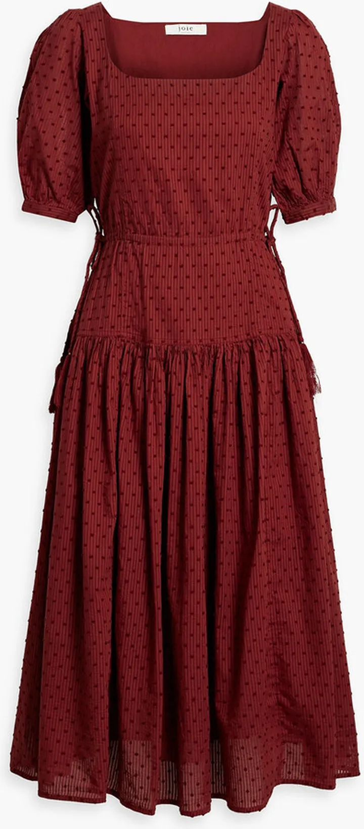 Nashua striped fil coupé cotton-jacquard midi dress