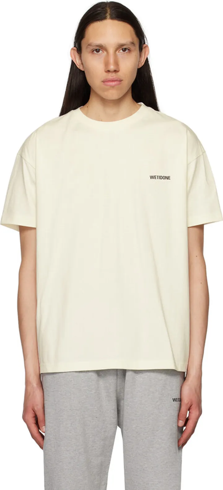 We11done Off-White Printed T-Shirt