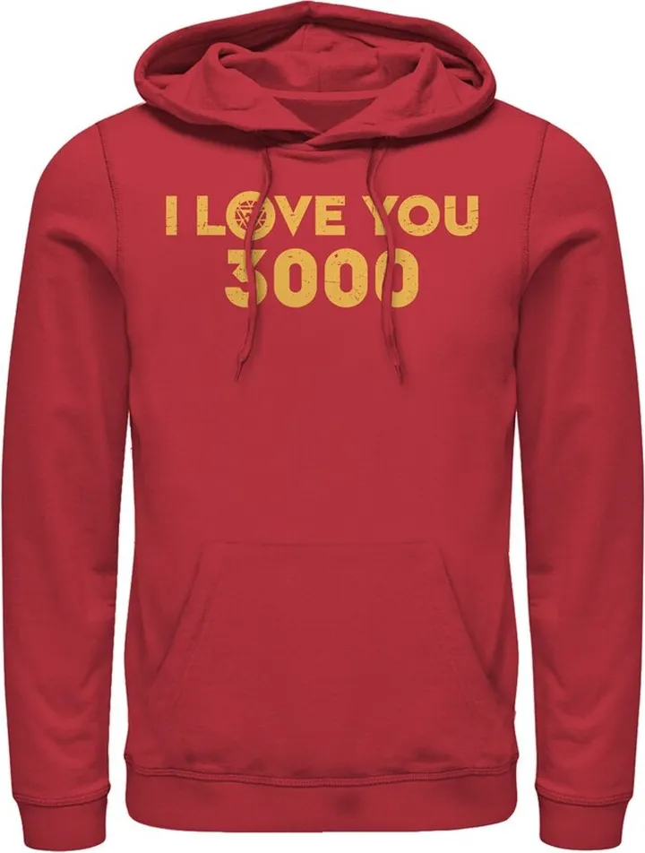 Men's Marvel I Love You 3000 Arc Reactor Pull Over Hoodie - Red - X Large