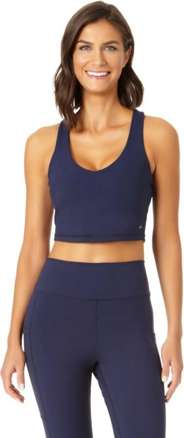Anne Cole Active - V Neck Crop Top - Navy - X Large