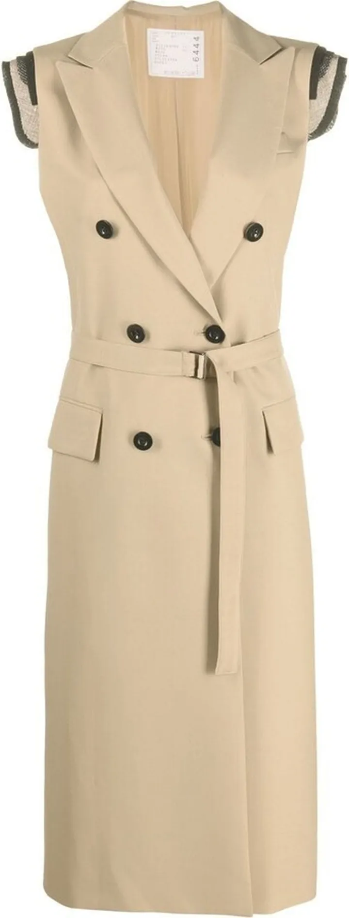 Double-Breasted Sleeveless Coat