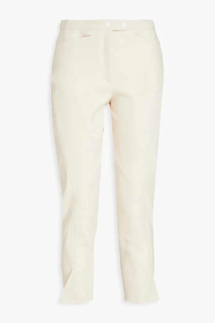 Cropped crepe slim-leg pants