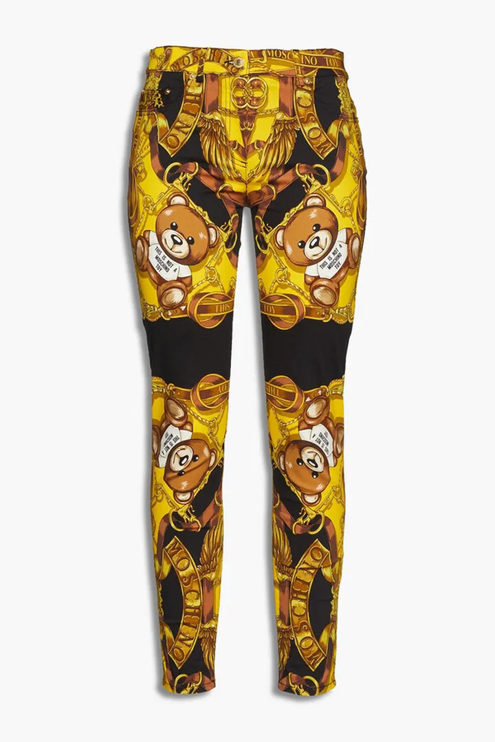 Printed low-rise skinny jeans