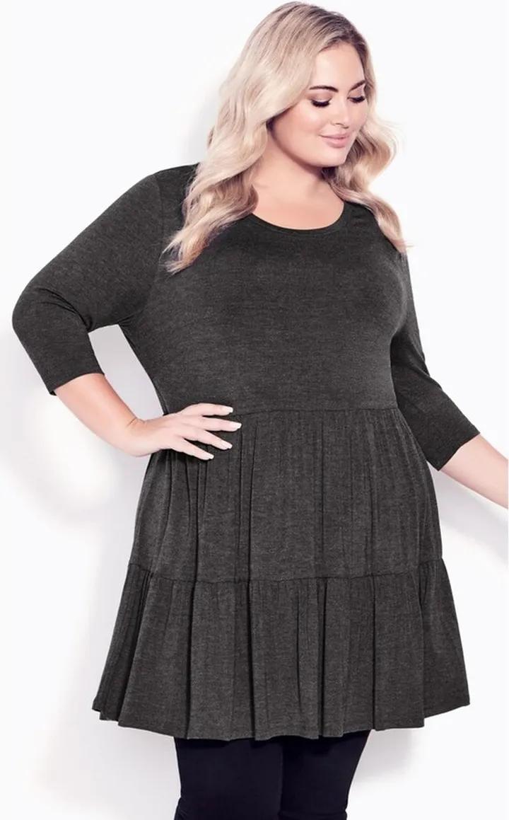 AVENUE | Women's Plus Size Amaya Tunic - gray marle - 16W