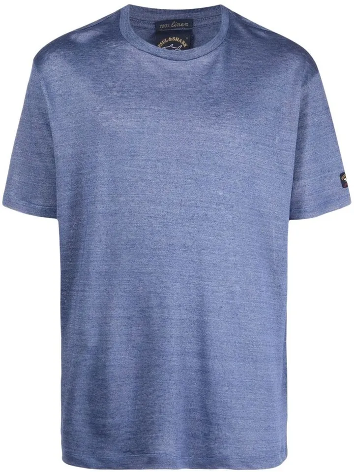 crew neck short-sleeved linen T-shirt
