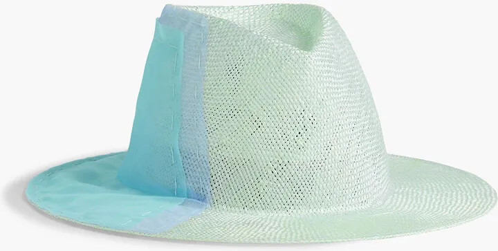 Blaine organza-trimmed sisal fedora