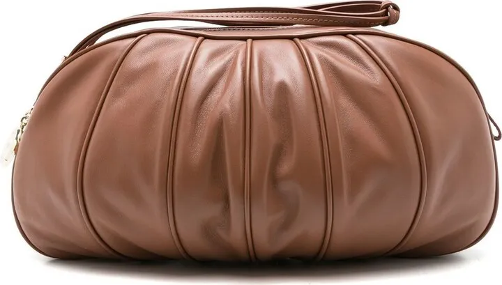 Zipped Leather Shoulder Bag
