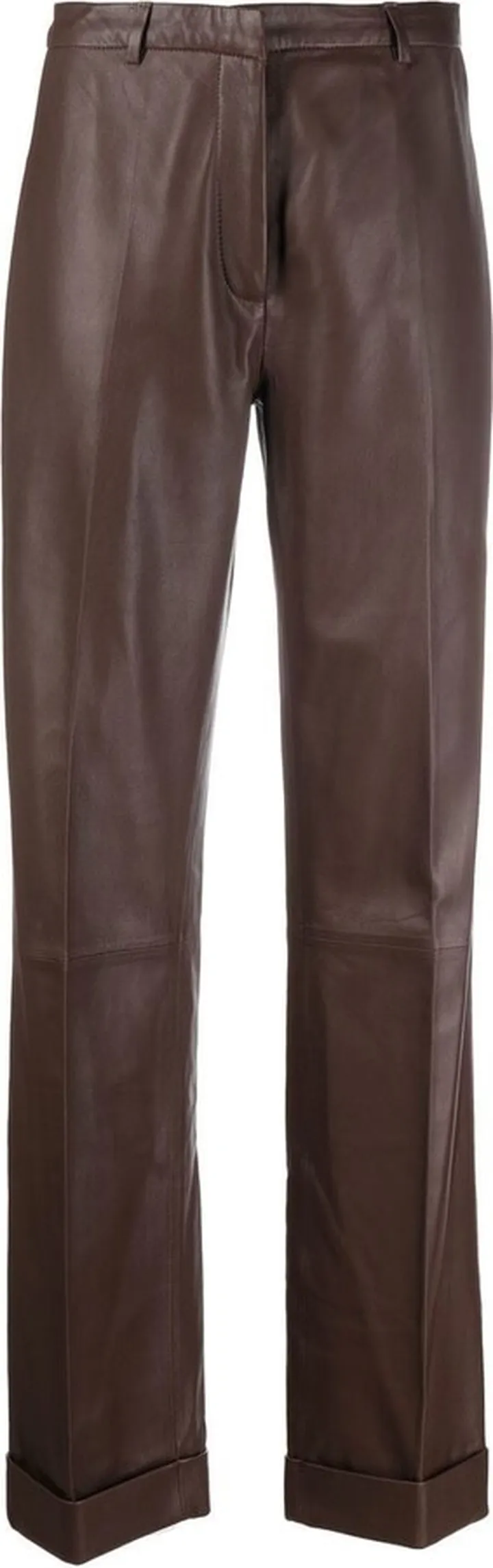 Straight-Leg Leather Trousers