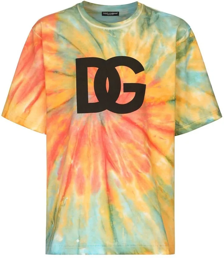 tie-dye logo-print technical T-shirt