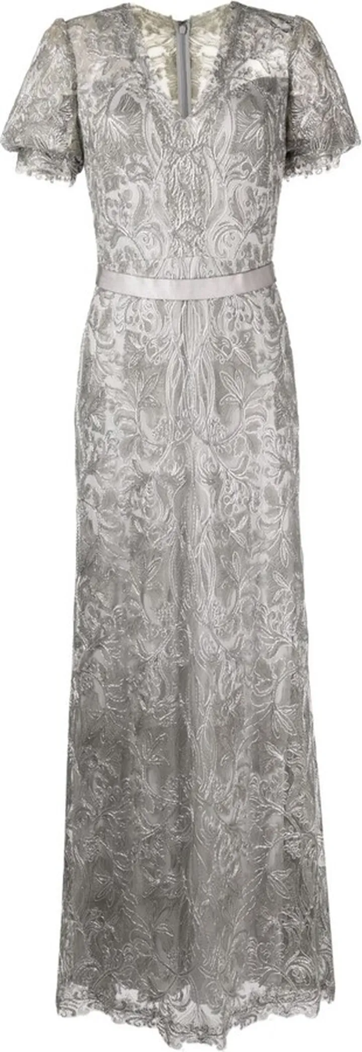 Pratt floral-embroidered gown