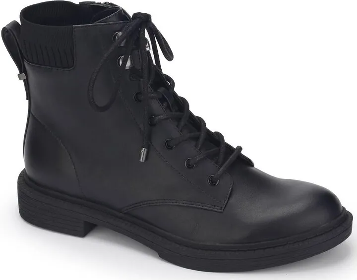 Wind Lug Womens Faux Leather Ankle Combat & Lace-up Boots