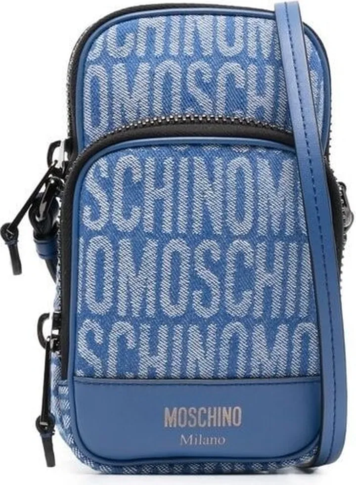 Logo-Jacquard Denim Cross-Body Bag