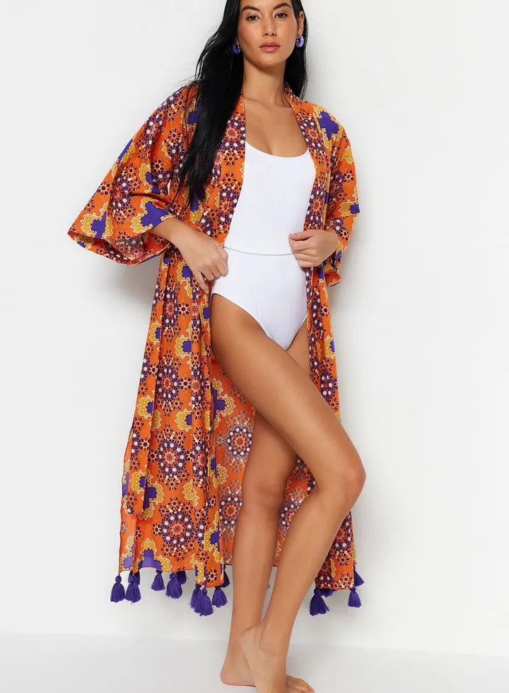 Printed Longline Kimono