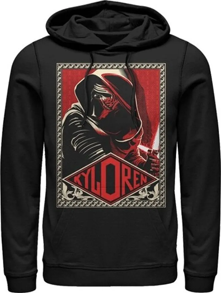Men's Star Wars The Force Awakens Kylo Ren Poster Pull Over Hoodie - Black - Small