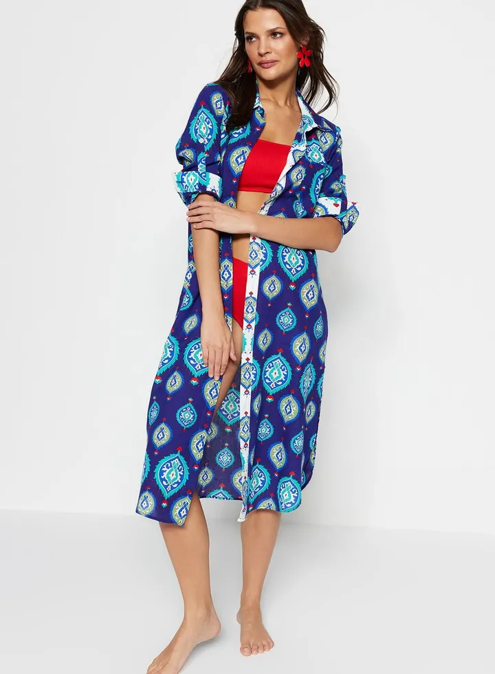 Longline Printed Kimono